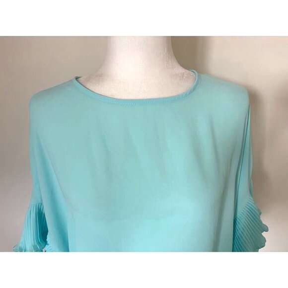 Joseph Ribkoff Aqua Ruffled Sleeve Blouse with Back Detail LN - Picture 2 of 9